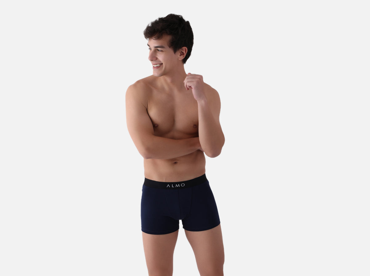 ALMO - Mens Trunks | Micro Modal Underwear for Men | Sweat Absorbent,  Anti-Microbial | Light Weight Inner wear | Solid Collections| Dark  Grey,Navy 