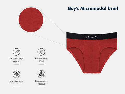 Second Skin Micromodal Kid's Brief (Pack of 5)