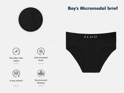 Second Skin Micromodal Kid's Brief (Pack of 3)