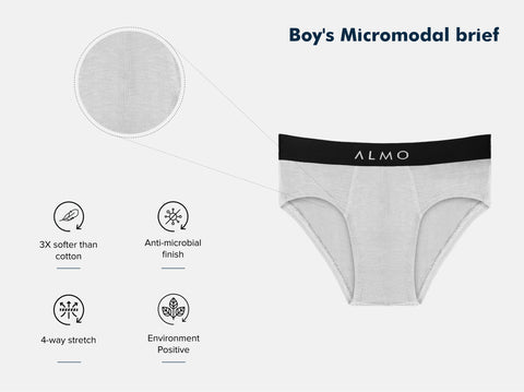 Second Skin Micromodal Kid's Brief (Pack of 3)